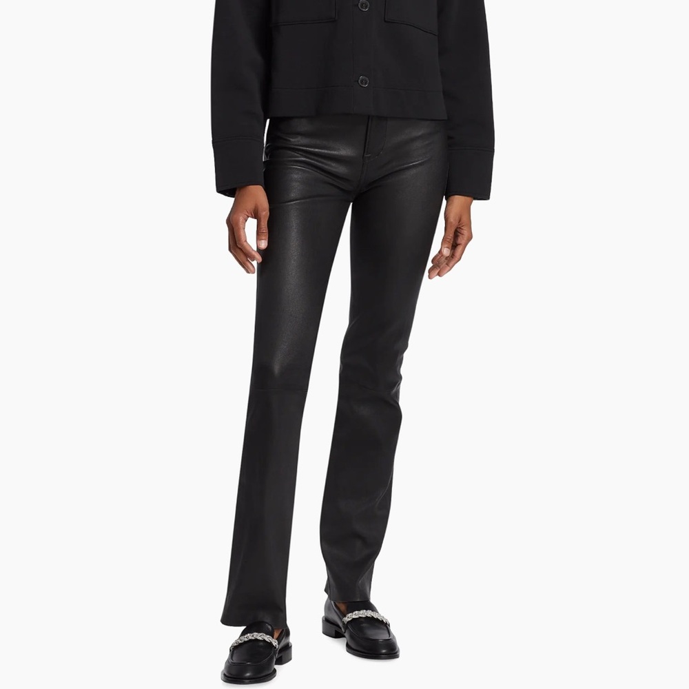 Vince black Stretch Bootcut genuine Leather Pants
Size 16 Retail $1295 flare Y2K